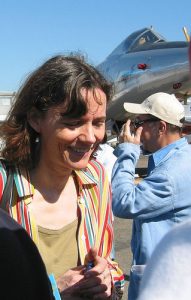 Taken in June 2005 shortly after her release, French hostage Florence Aubenas visited the Paris Airshow with her "prison roomate" Hussein Hanoun, a former jet pilot in the Iraqi army. Photo courtesy of Pierre Metivier/Flikr